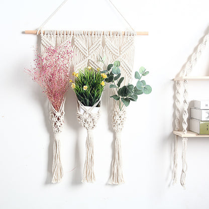 Woven Cotton Flower Pot Rack