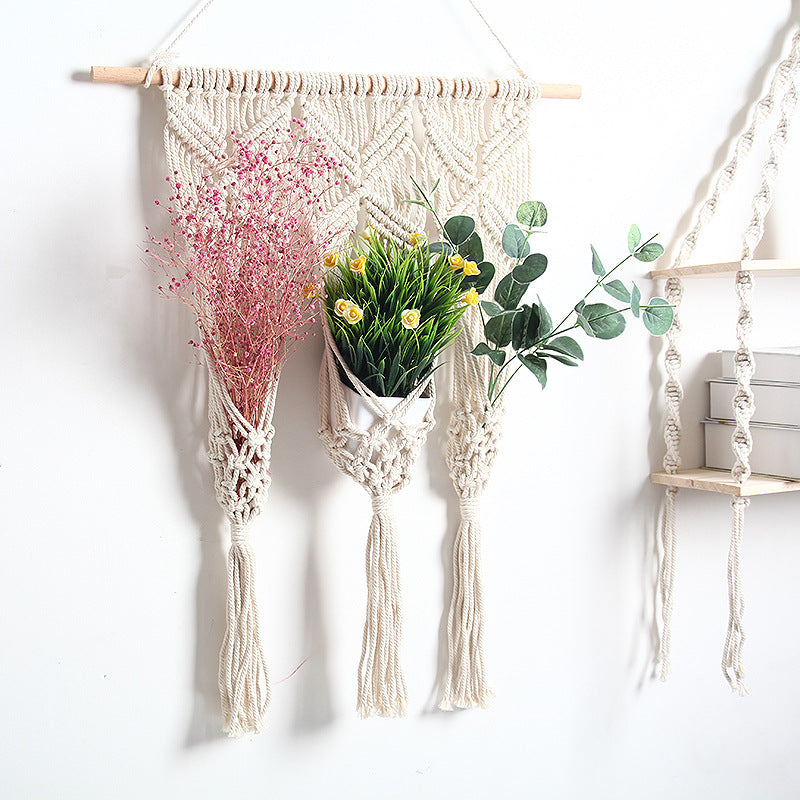 Woven Cotton Flower Pot Rack